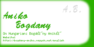 aniko bogdany business card